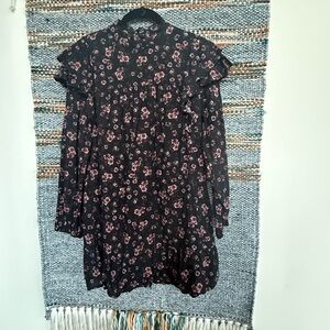 Wild Fable Black and Pink Floral Mini Dress